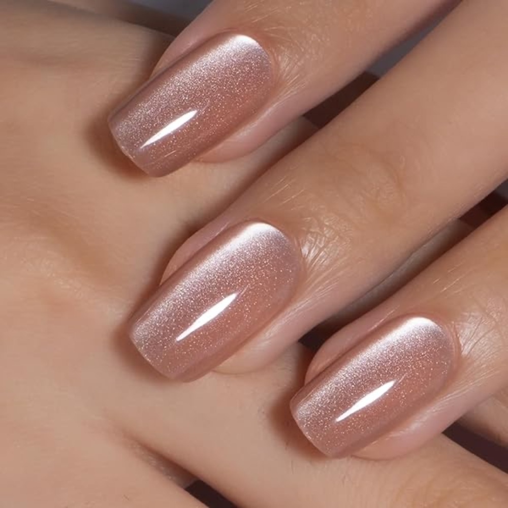 Pink Cats Eye Press-On Nails